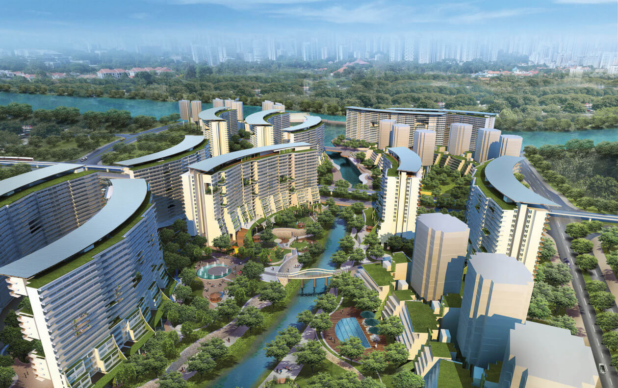Punggol Waterway near the Sumang EC . Piermont Grand CDL